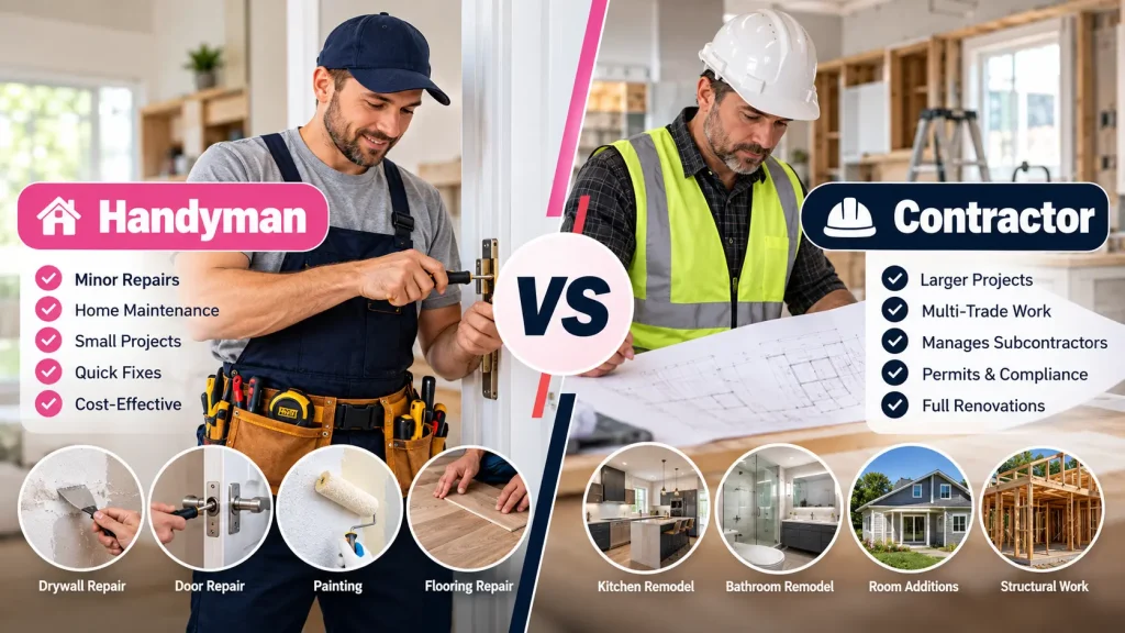 Handyman vs Contractor Key Differences Explained